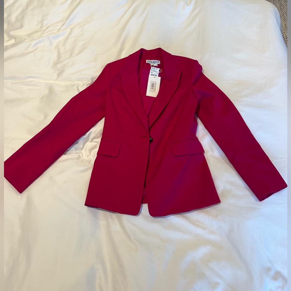 Argent fuschia single button blazer NWT
